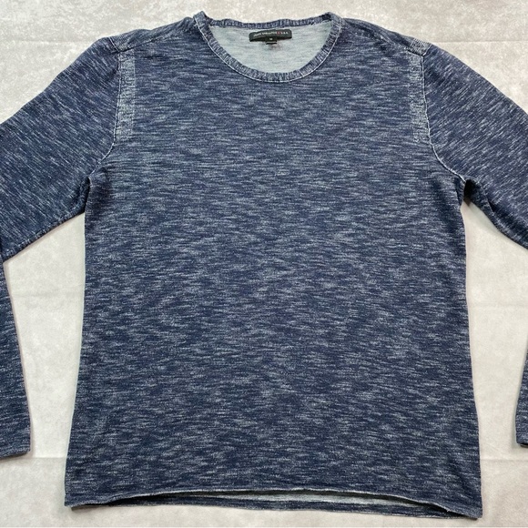 John Varvatos Sweater Men M Heathered Gray Lightweight Pullover Crew Neck Casual - Picture 4 of 14